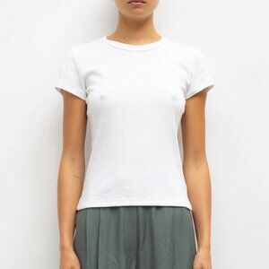 Leset Nando Slim Fit Tee in White, Size S